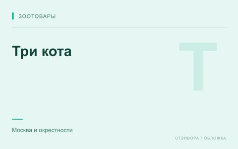 Редакционная обложка магазина «Три кота»