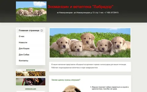 Снимок сайта Лабрадор