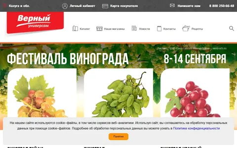 Снимок сайта Верный