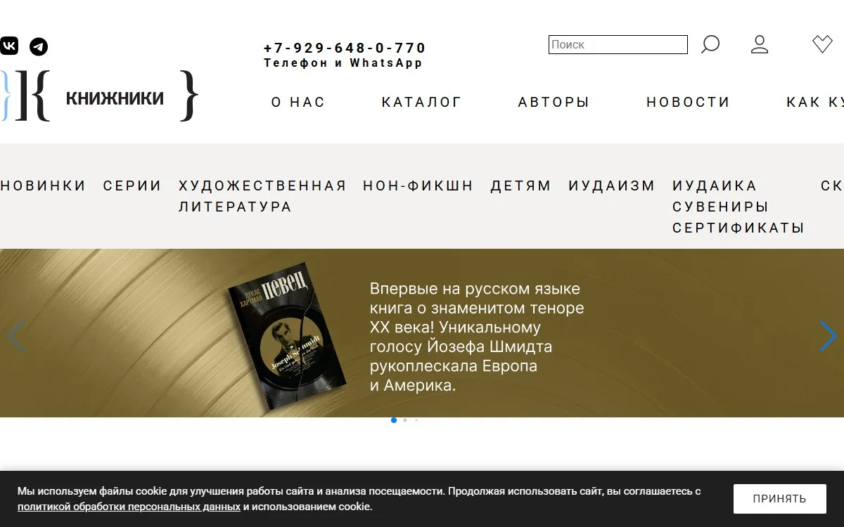 Снимок сайта Книжники