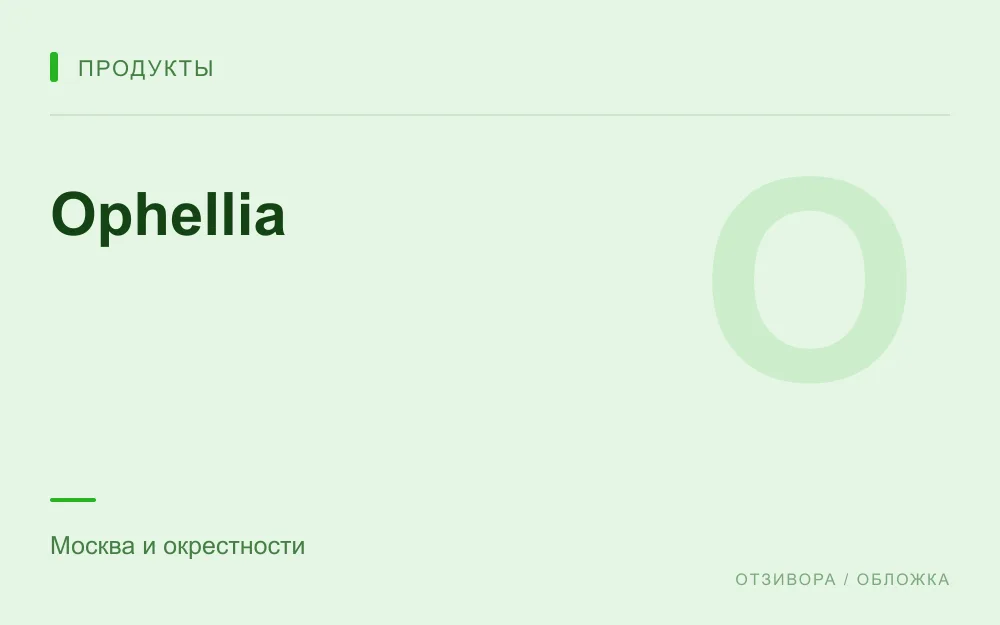 Редакционная обложка магазина «Ophellia»