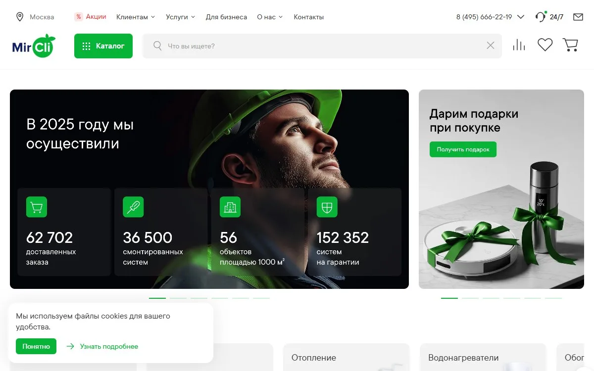 Снимок сайта Mir cli