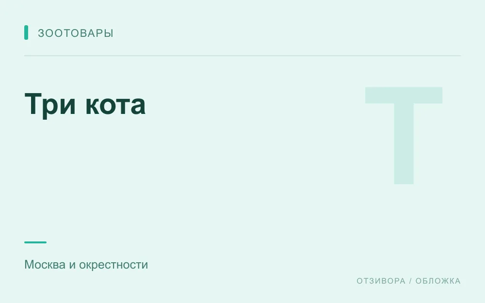 Редакционная обложка магазина «Три кота»
