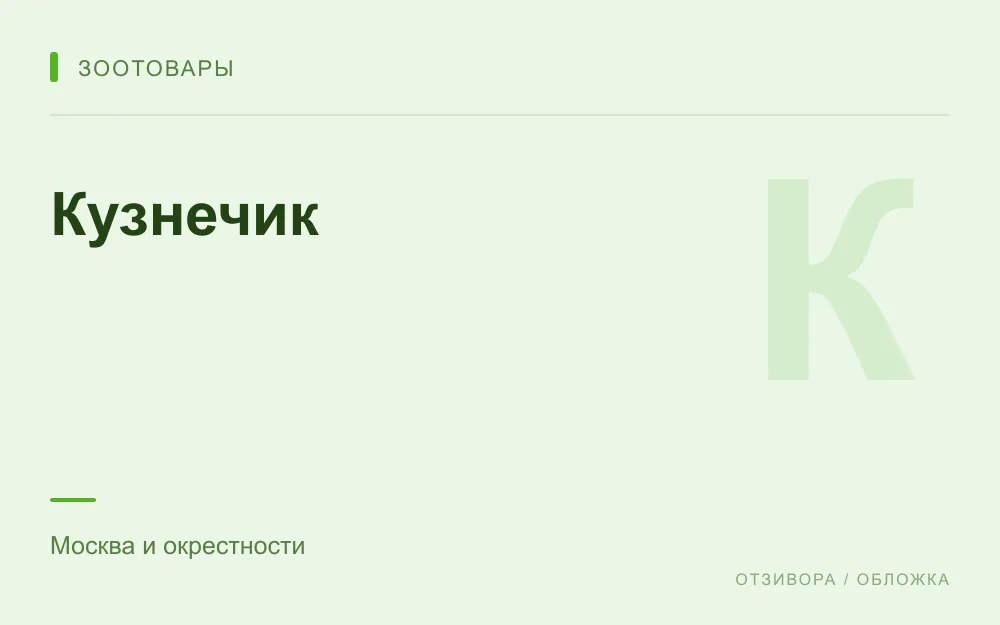 Редакционная обложка магазина «Кузнечик»