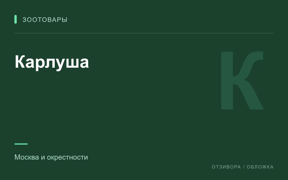 Редакционная обложка магазина «Карлуша»