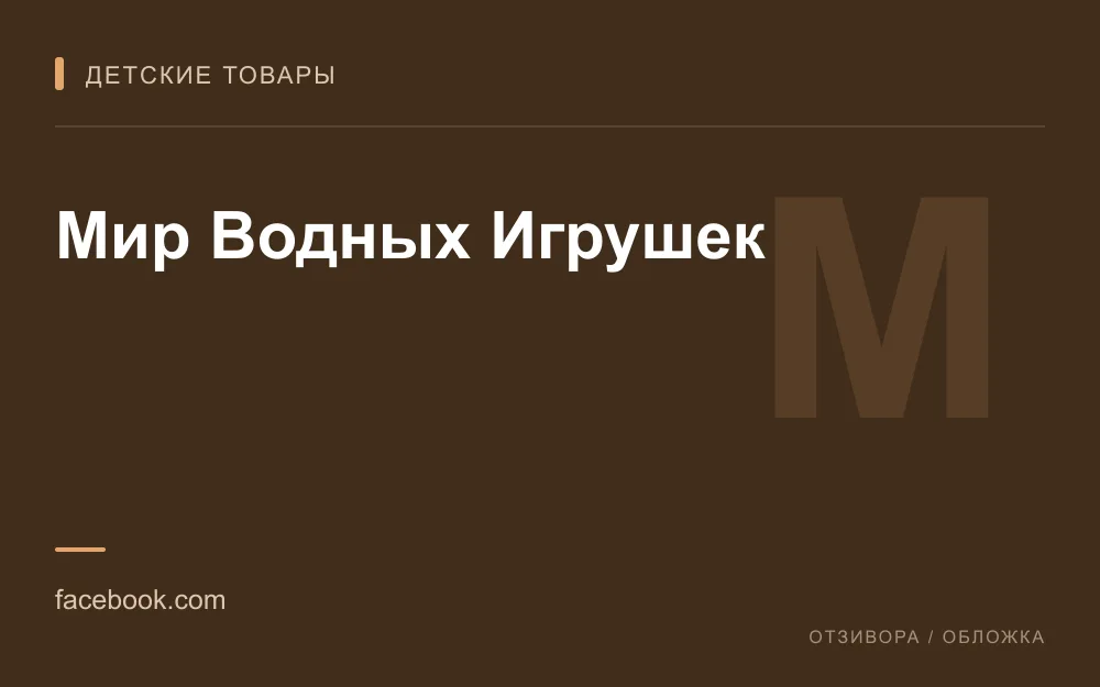 Редакционная обложка магазина «Мир Водных Игрушек»