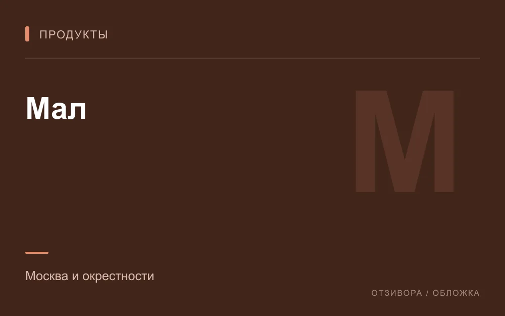 Редакционная обложка магазина «Мал»